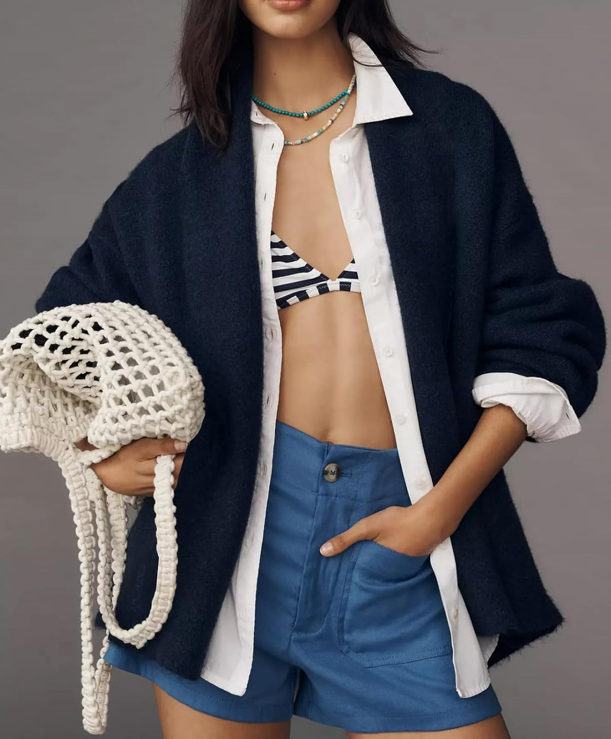 Women Graphic Knit Sweater Cardigan Long Sleeve Button Down Chunky Knitwear