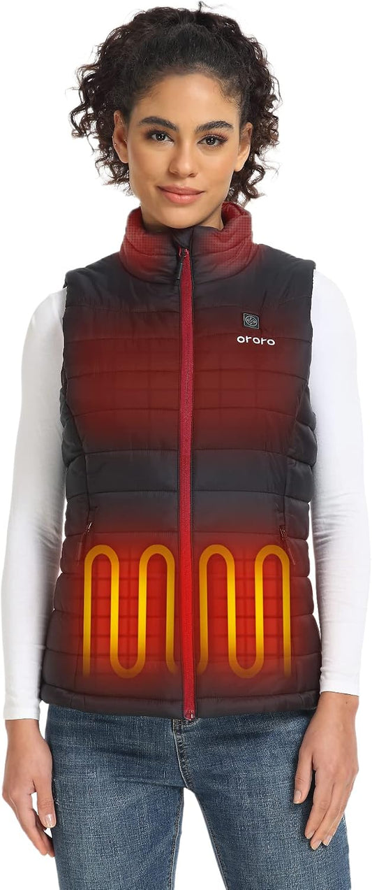 ORORO Women’s Heated Vest, 4 Heating Zones Lightweight Electric Vest