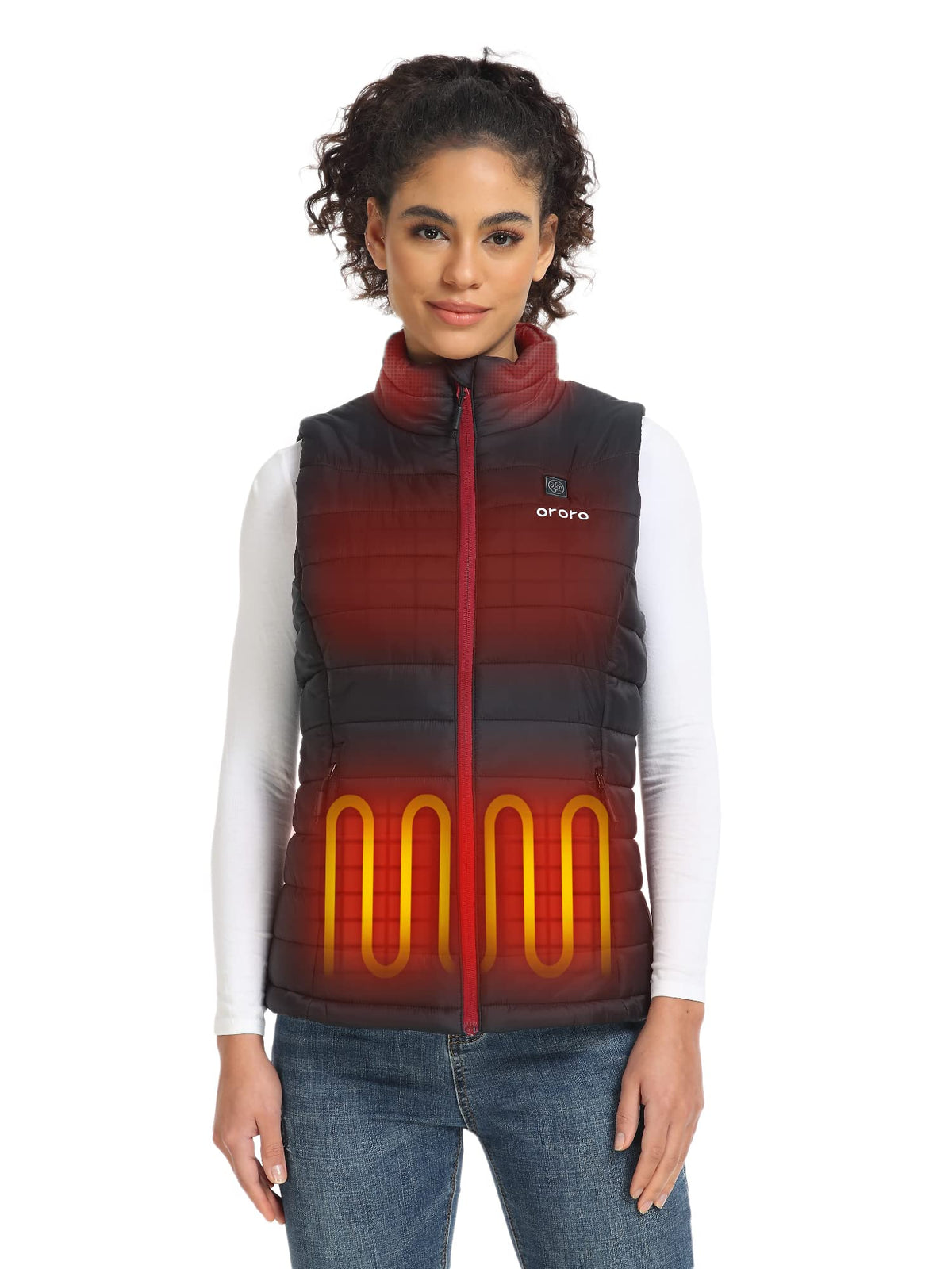 ORORO Women’s Heated Vest, 4 Heating Zones Lightweight Electric Vest