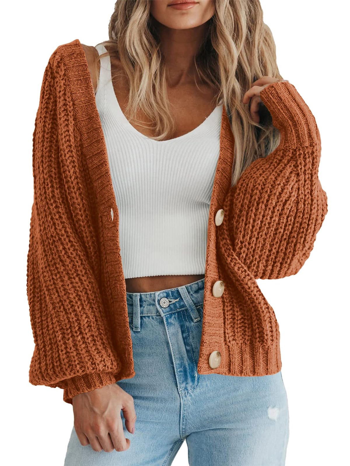 PRETTYGARDEN Women's Chunky Knit Open Front Cardigan Sweaters Fall Outfits