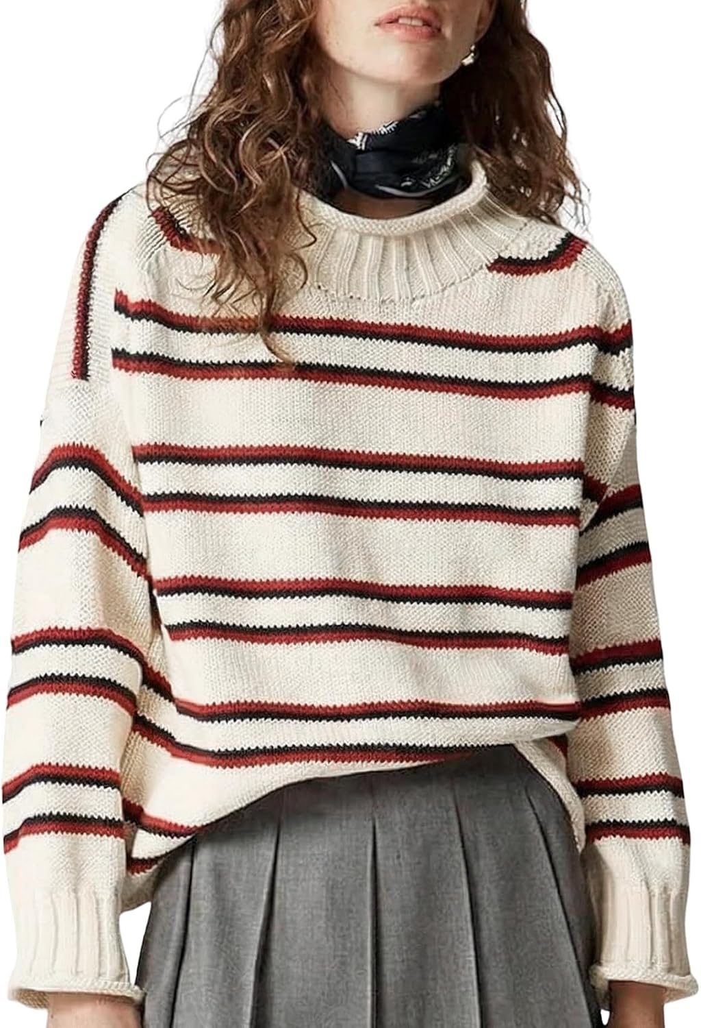 Wyeysyt Womens Oversized Rollneck Sweater Chunky Sweater
