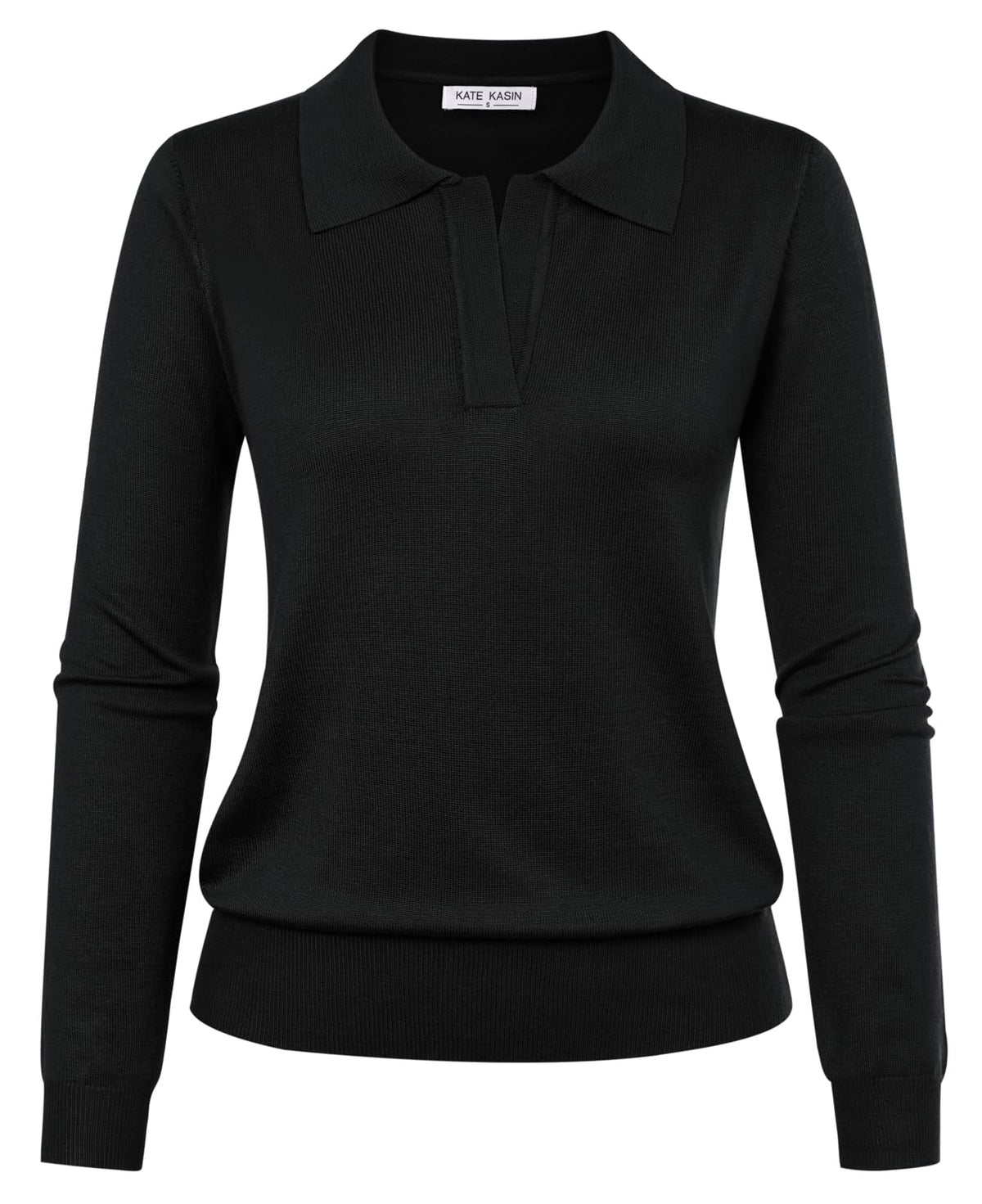 Women's Long Sleeve Classic V Neck Casual Fall Winter Polo Sweater Tops
