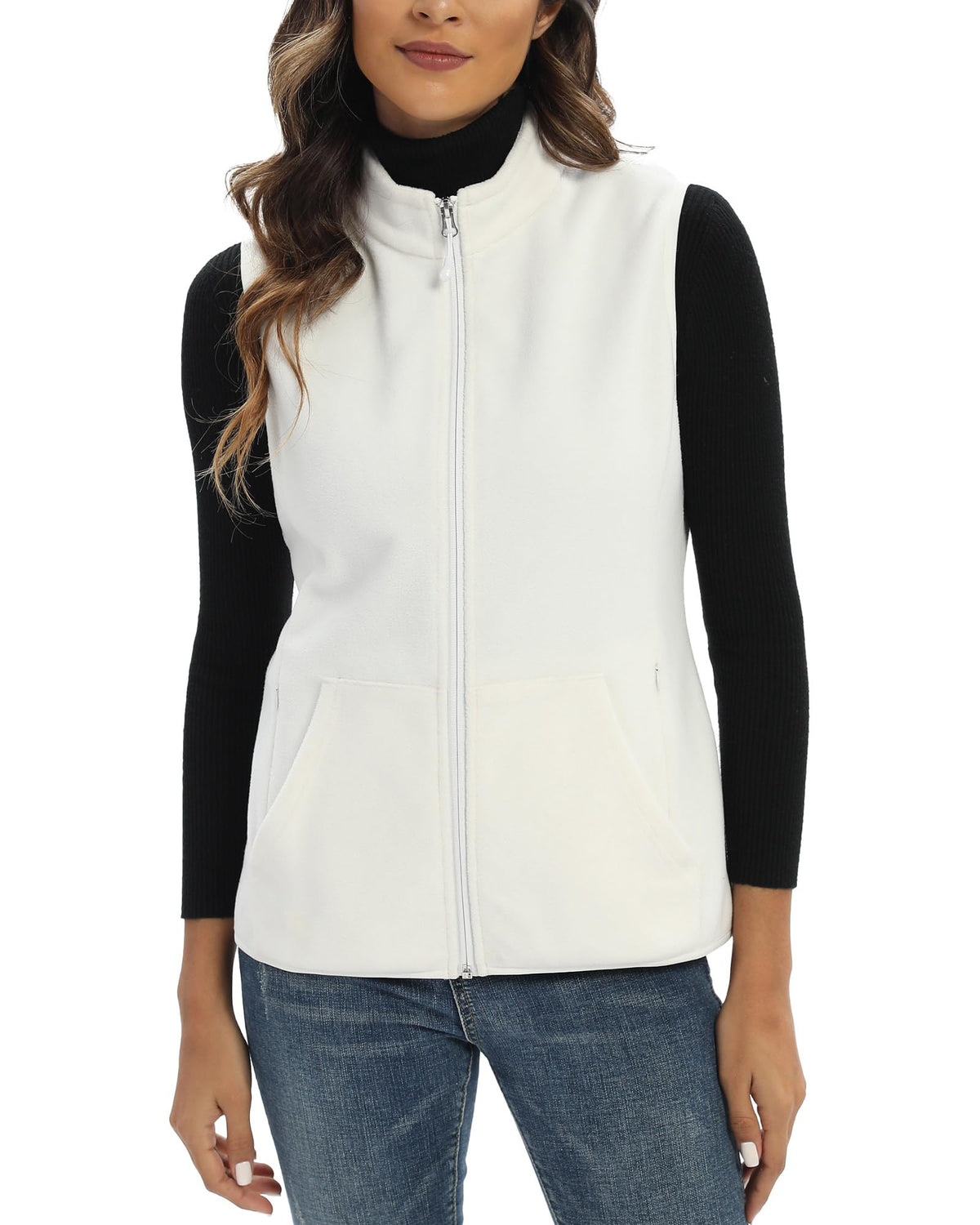 Argstar Women’s Fleece Vest with 6 Pockets, Lightweight Sleeveless Gilet