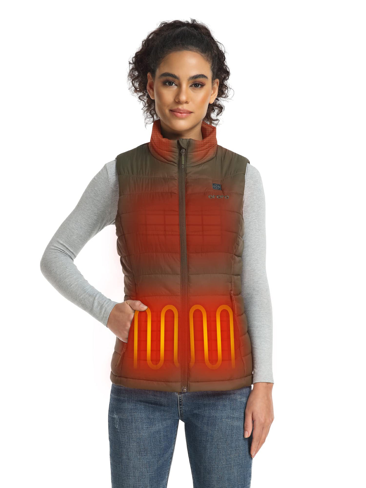 ORORO Women’s Heated Vest, 4 Heating Zones Lightweight Electric Vest