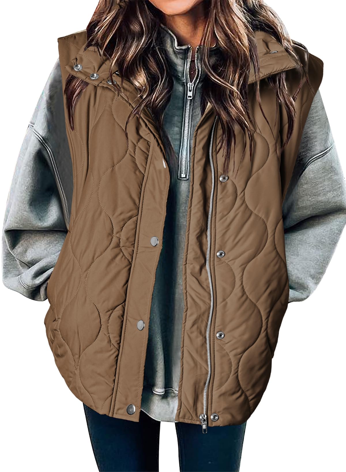 EVALESS Womens Lightweight Cropped Puffer Vest Quilted Sleeveless Jackets