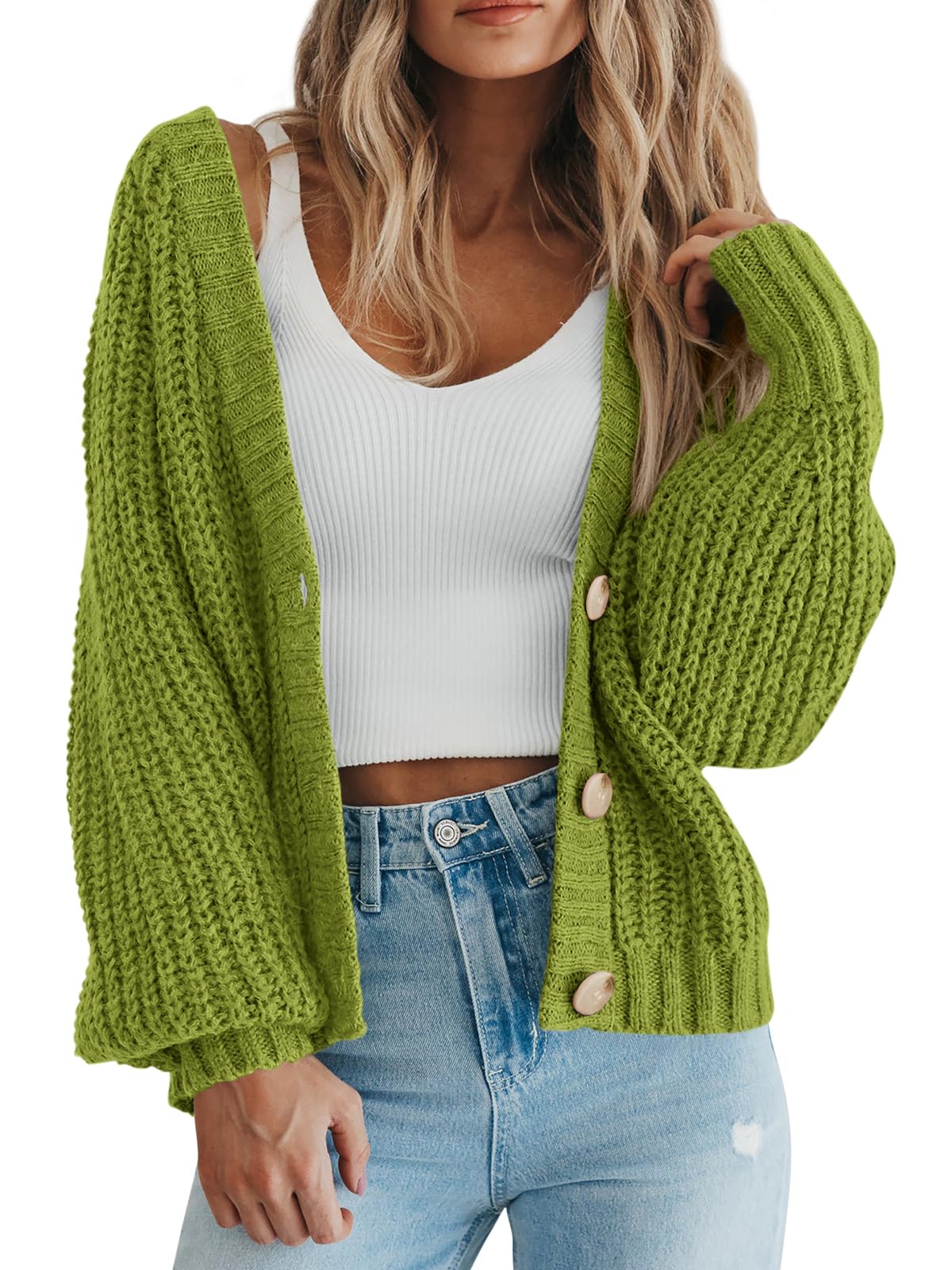 PRETTYGARDEN Women's Chunky Knit Open Front Cardigan Sweaters Fall Outfits