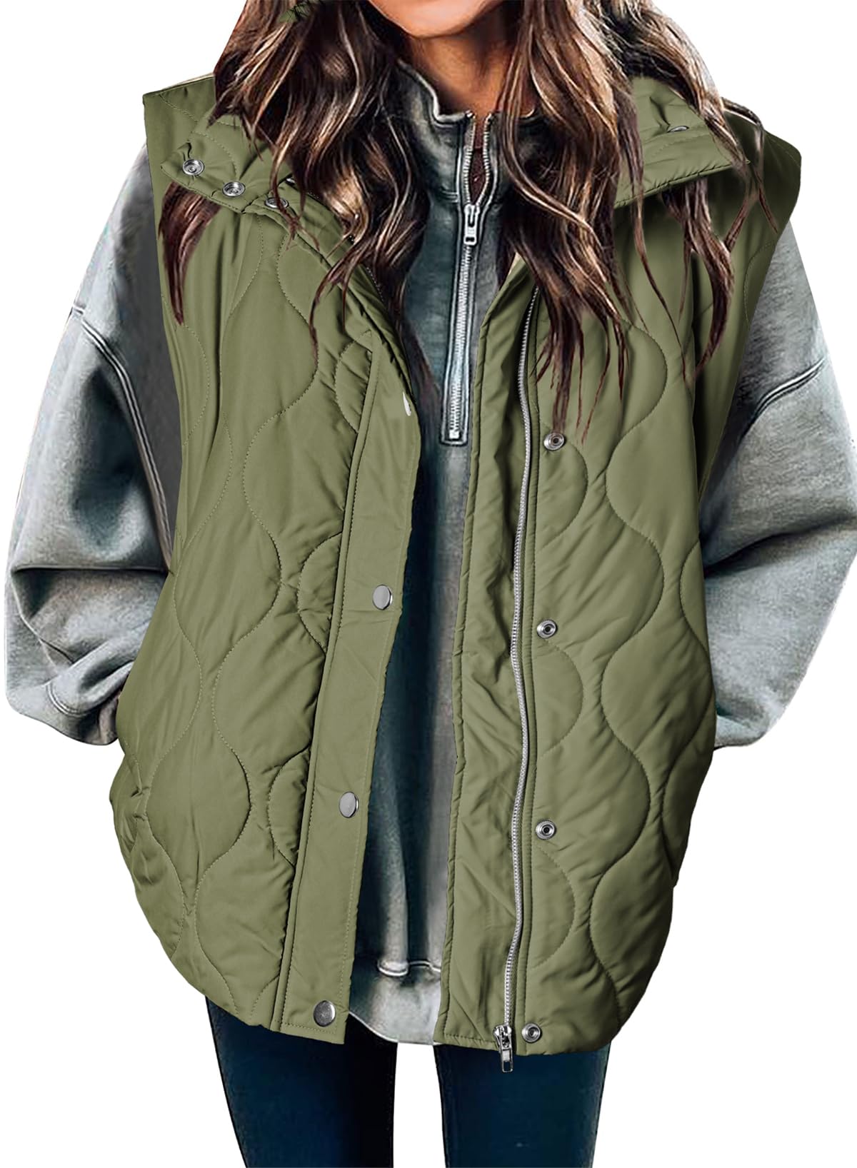 EVALESS Womens Lightweight Cropped Puffer Vest Quilted Sleeveless Jackets