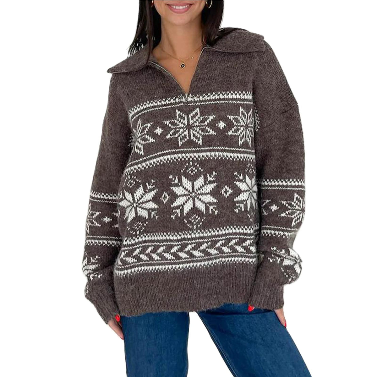 Women Y2K Argyle Striped Pullover Sweater Casual Long Sleeve Round Neck Vintage Preppy Style Pullover Knitwear