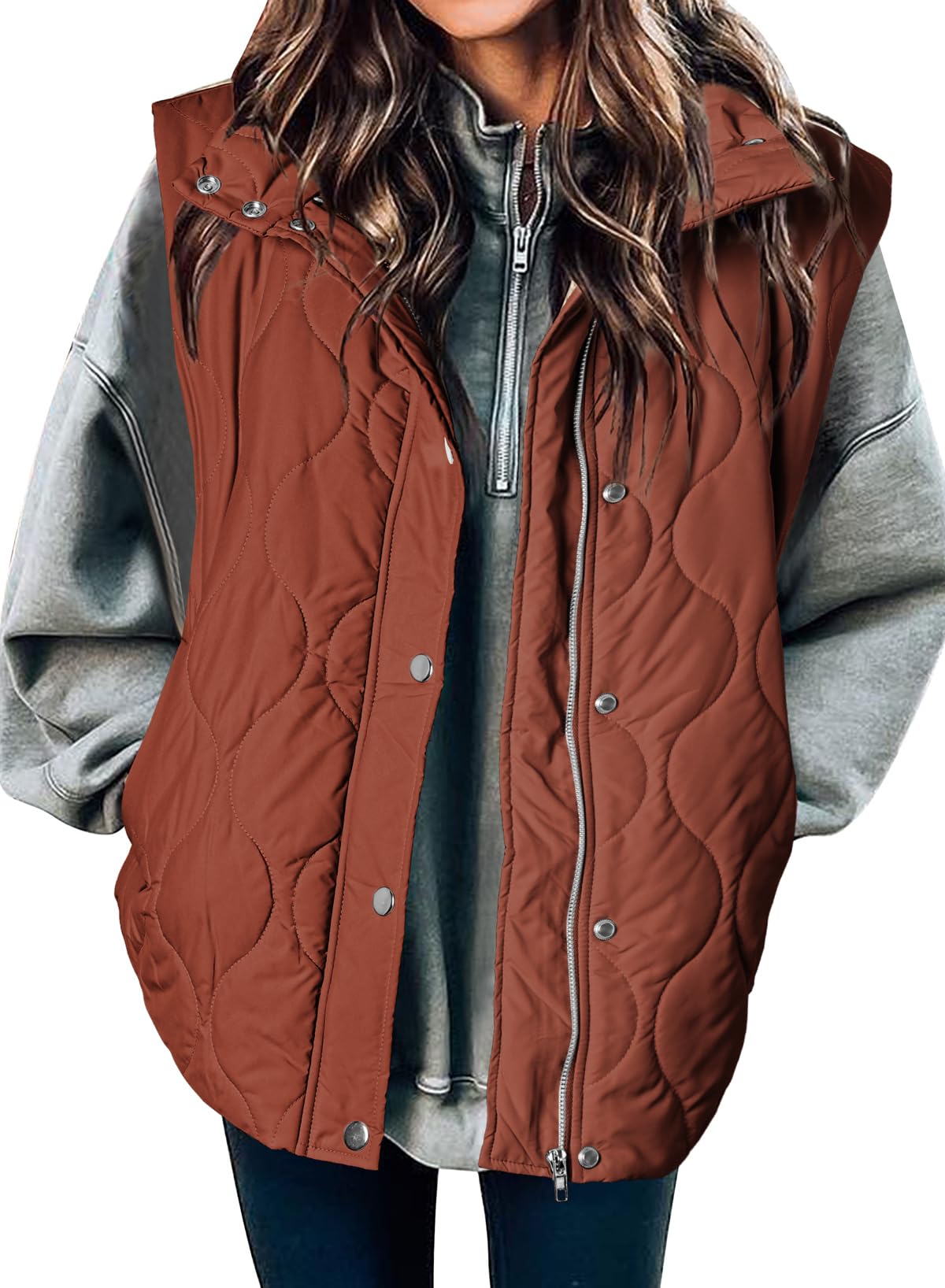 EVALESS Womens Lightweight Cropped Puffer Vest Quilted Sleeveless Jackets