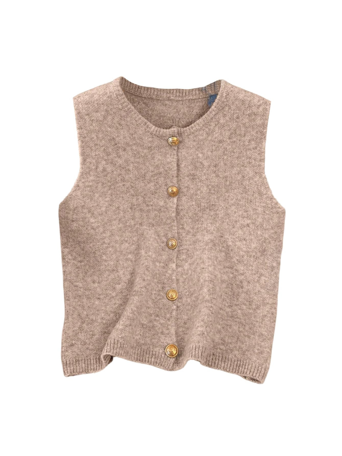 RoseSeek Women's Button Down Sweater Vest Sleeveless Crewneck Knit Knitwear