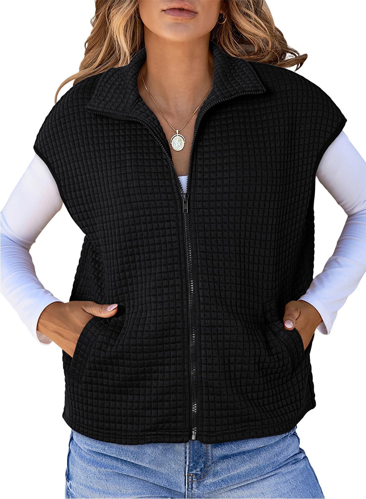 Dokotoo Womens Vest Tops 2026 Fall Cap Sleeve Waffle Knit Vests