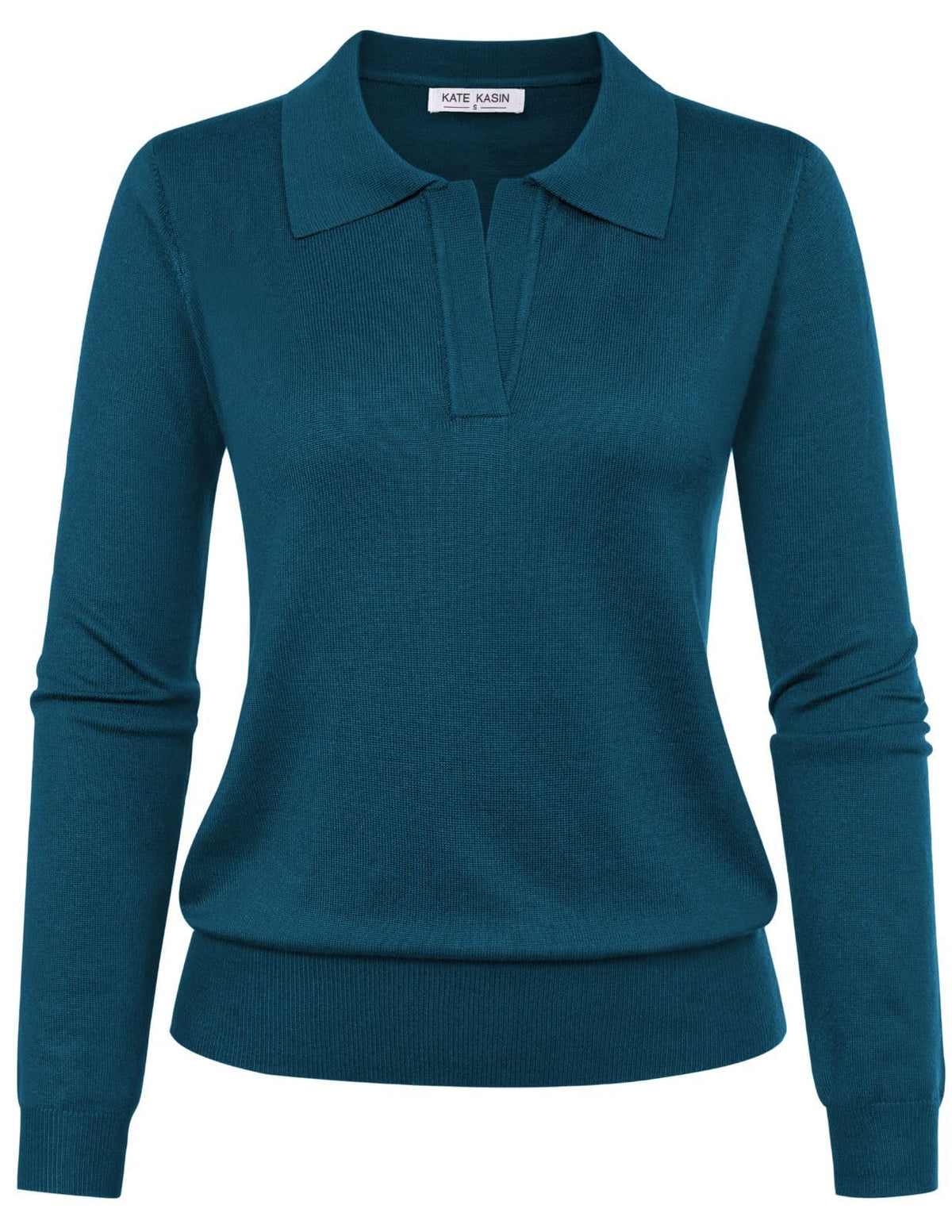 Women's Long Sleeve Classic V Neck Casual Fall Winter Polo Sweater Tops