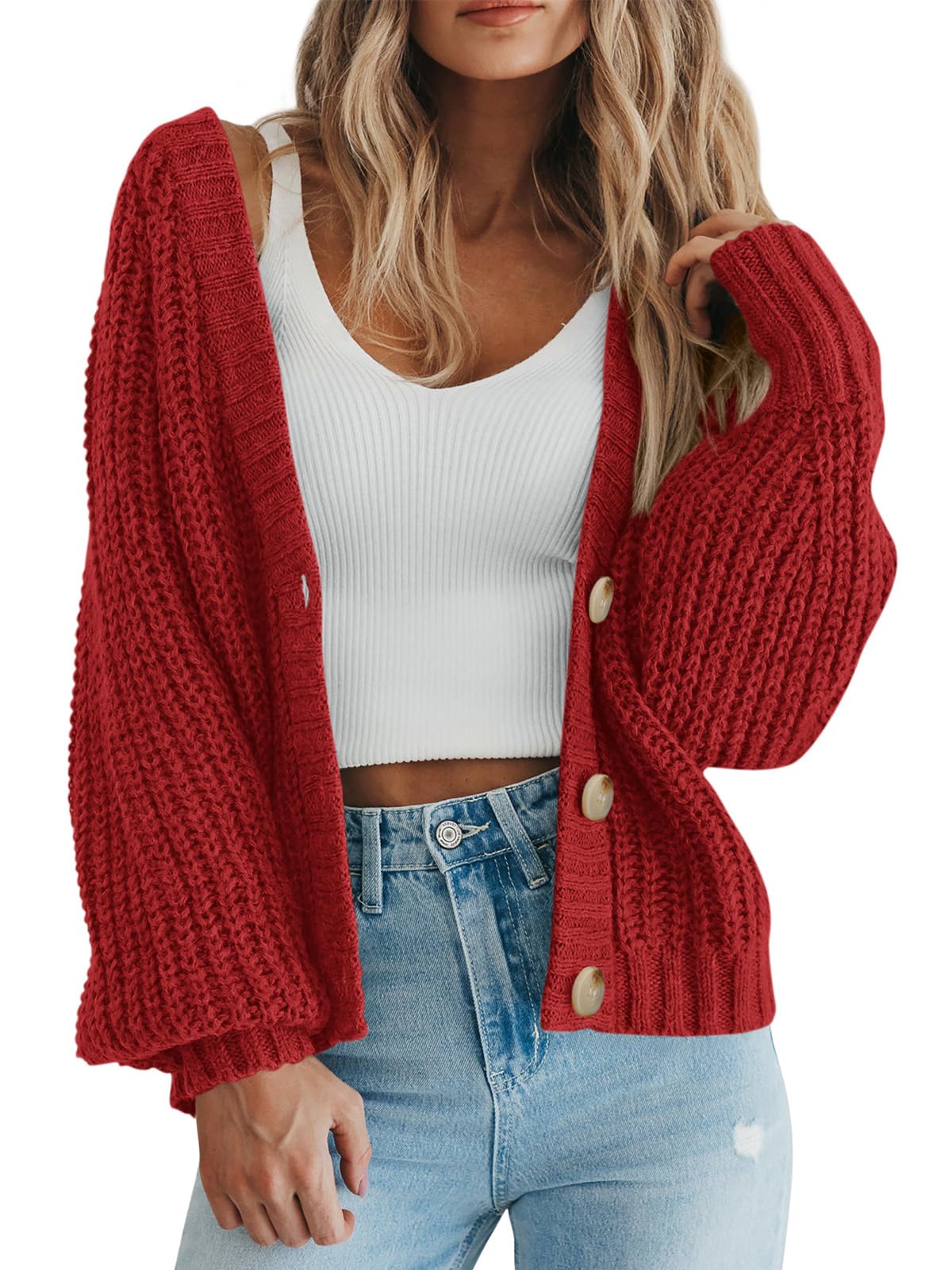 PRETTYGARDEN Women's Chunky Knit Open Front Cardigan Sweaters Fall Outfits