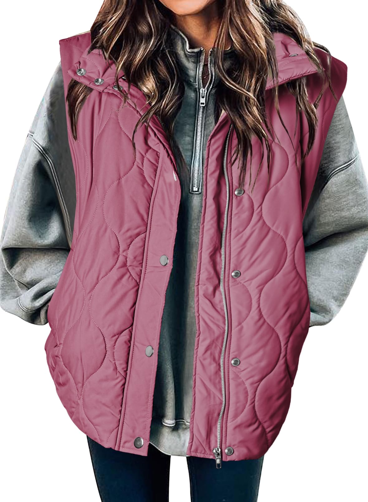 EVALESS Womens Lightweight Cropped Puffer Vest Quilted Sleeveless Jackets