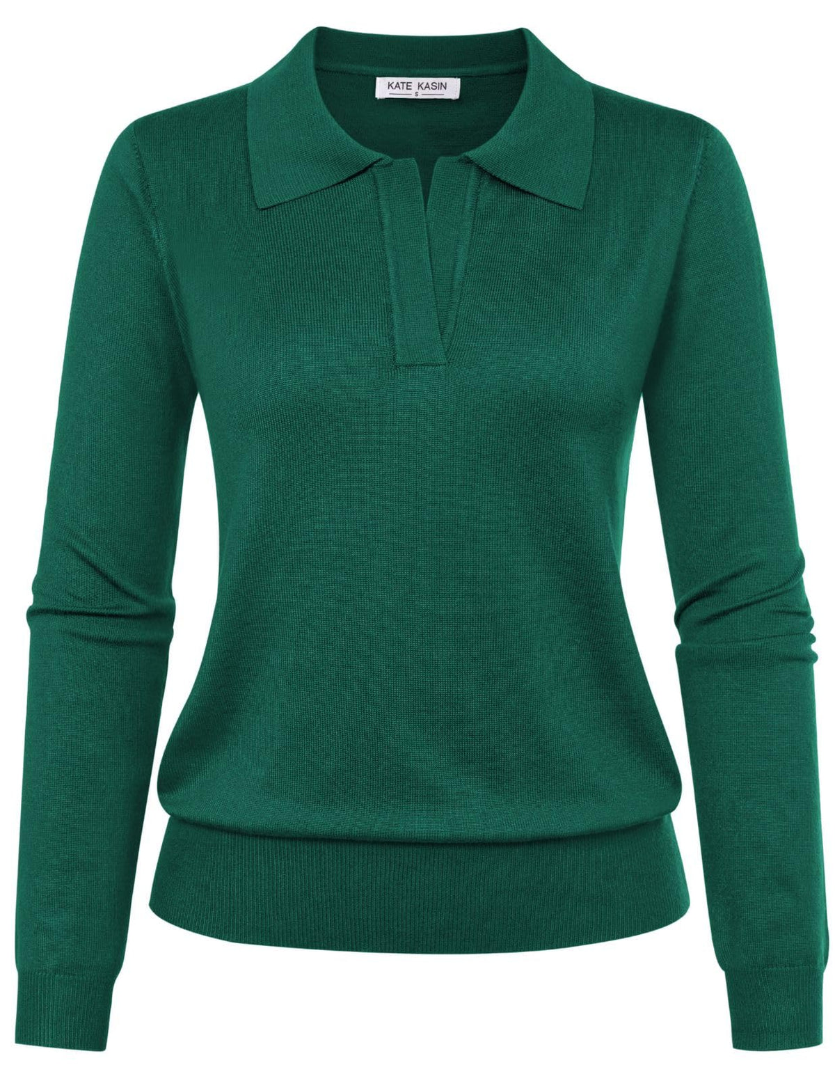 Women's Long Sleeve Classic V Neck Casual Fall Winter Polo Sweater Tops