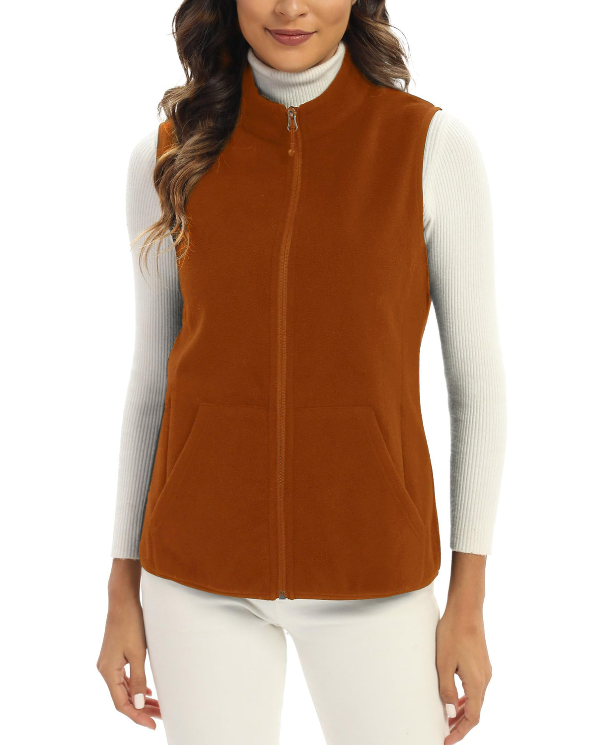 Argstar Women’s Fleece Vest with 6 Pockets, Lightweight Sleeveless Gilet