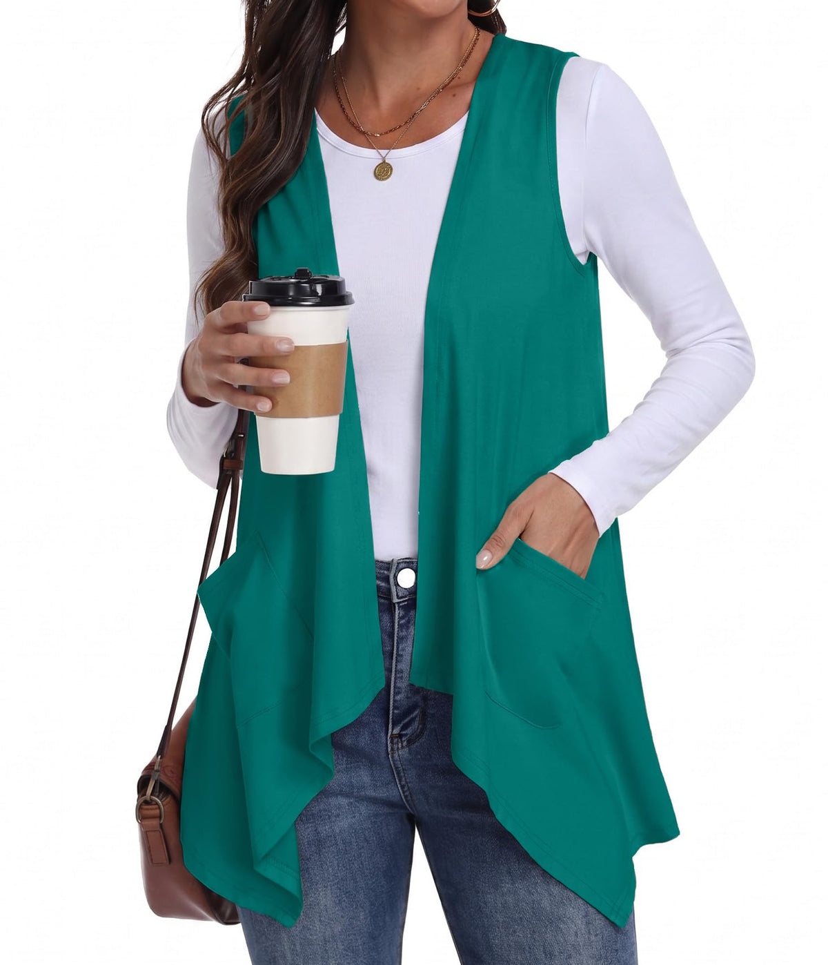 PrinStory Womens Sleeveless Cardigan Vest Lightweight Open Front Cardigan