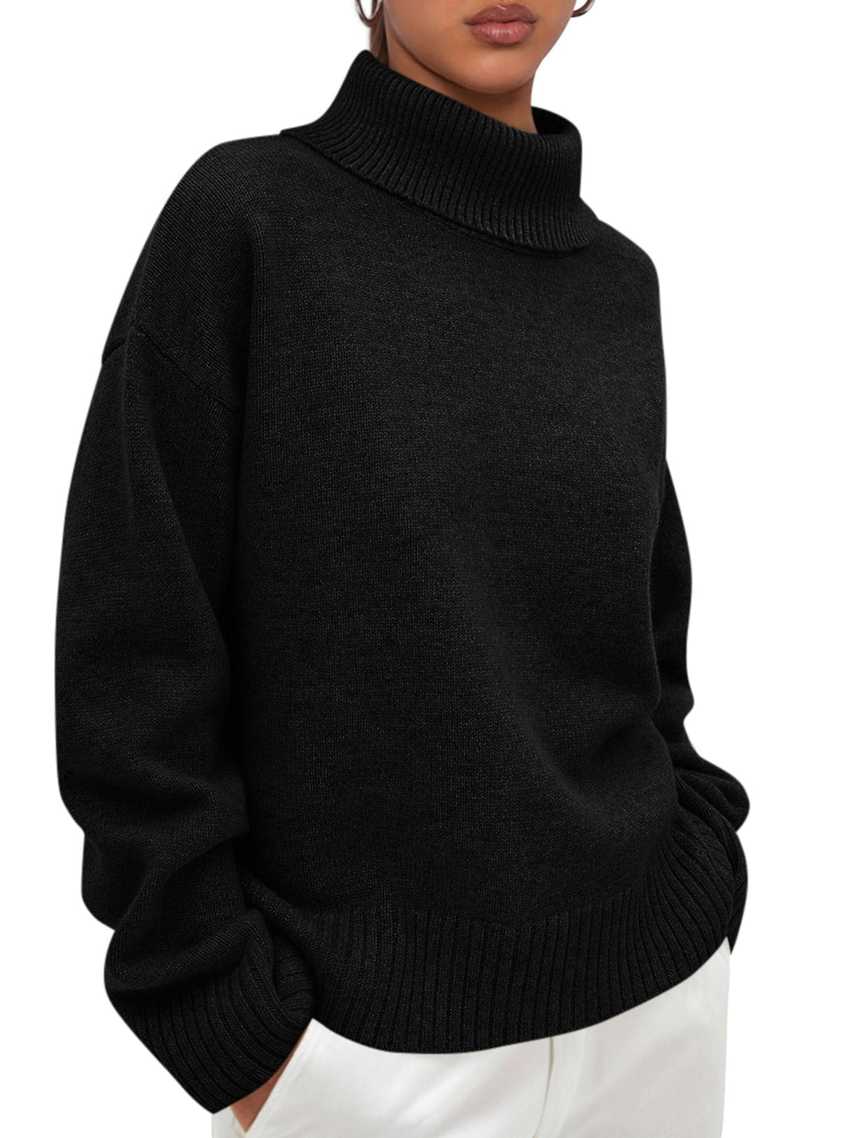 PRETTYGARDEN Womens Turtleneck Long Sleeve Knit Sweater
