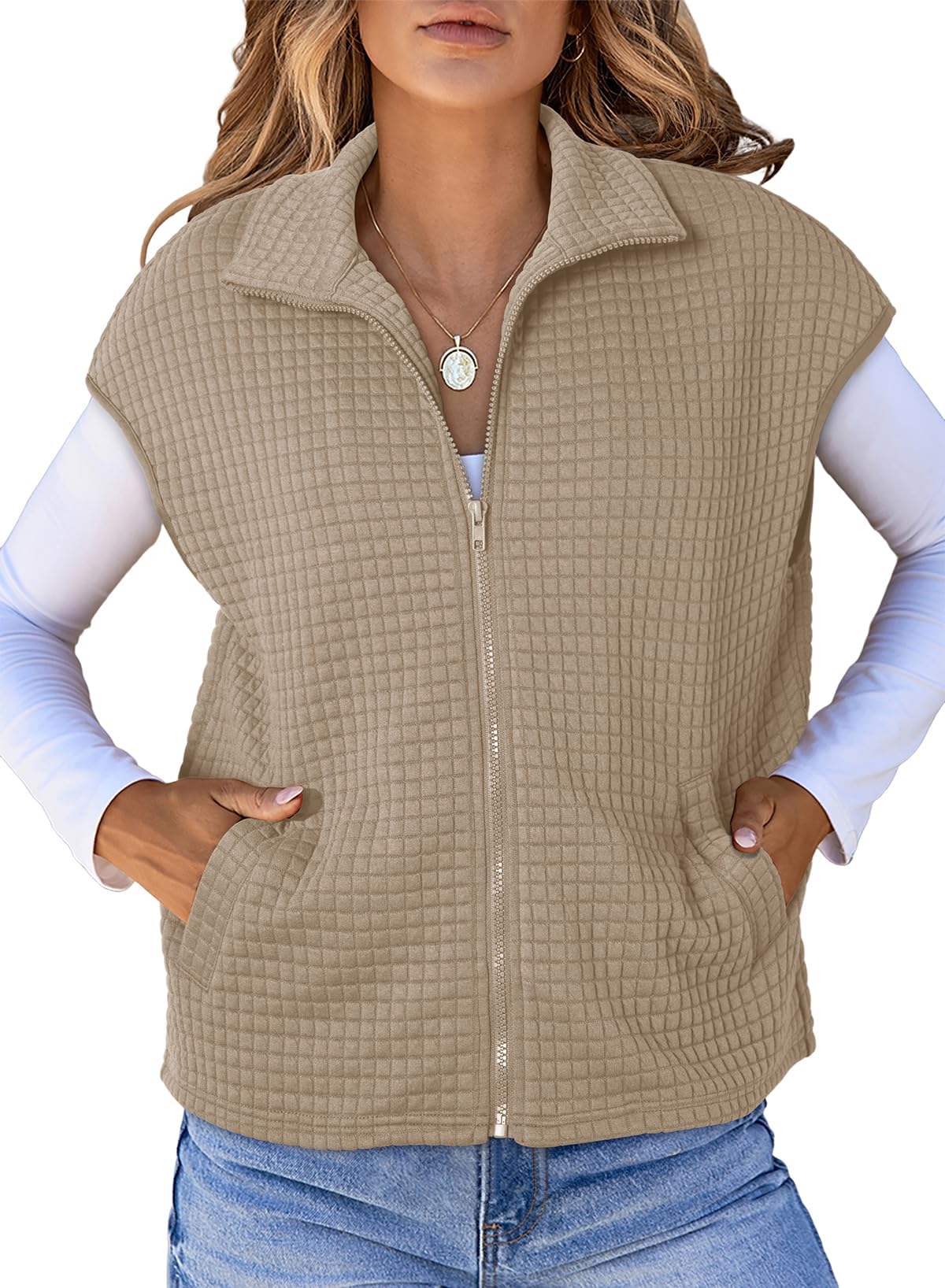 Dokotoo Womens Vest Tops 2026 Fall Cap Sleeve Waffle Knit Vests