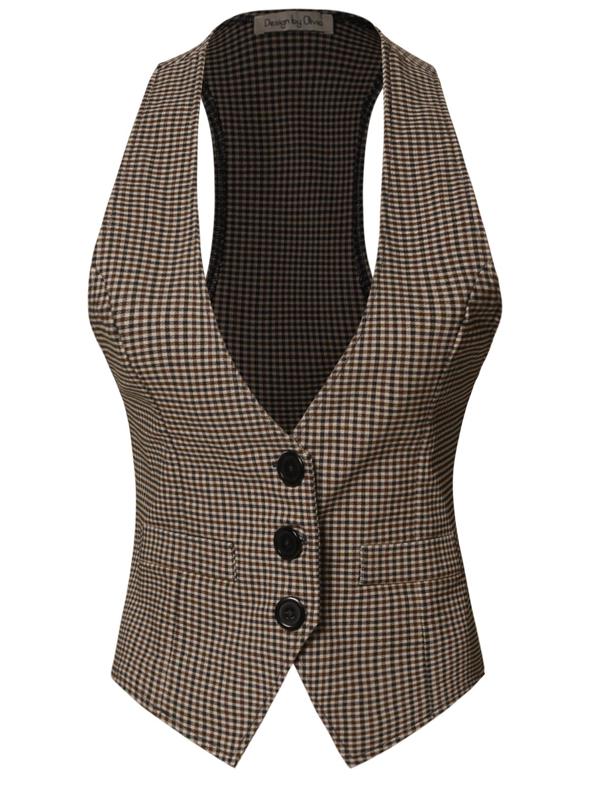 Design by Olivia Women's Racerback Tuxedo Vest