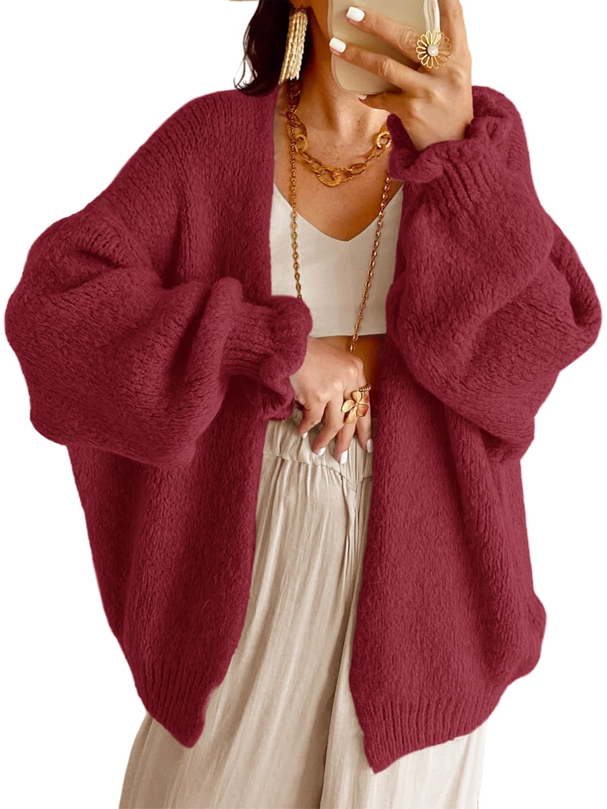 Saodimallsu Womens Oversized Cardigan Sweaters Fall Chunky Long Cardigans