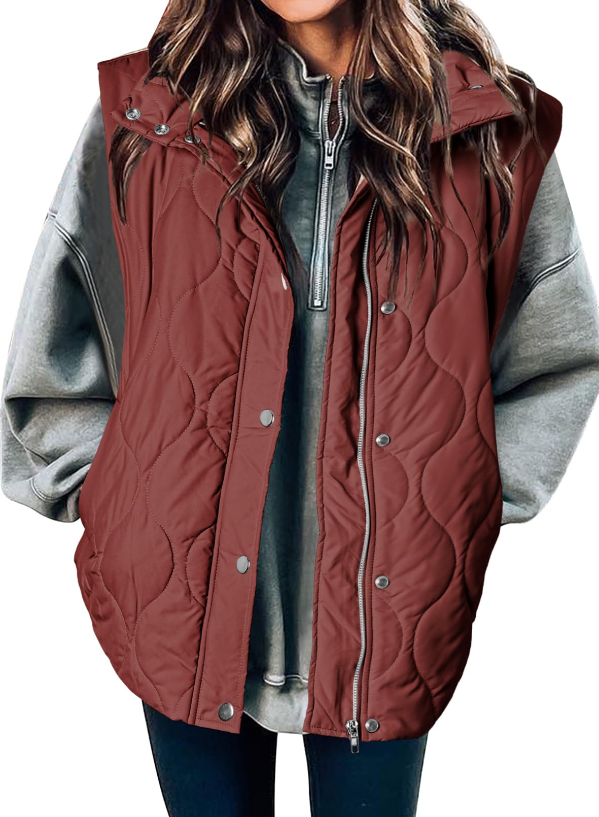 EVALESS Womens Lightweight Cropped Puffer Vest Quilted Sleeveless Jackets