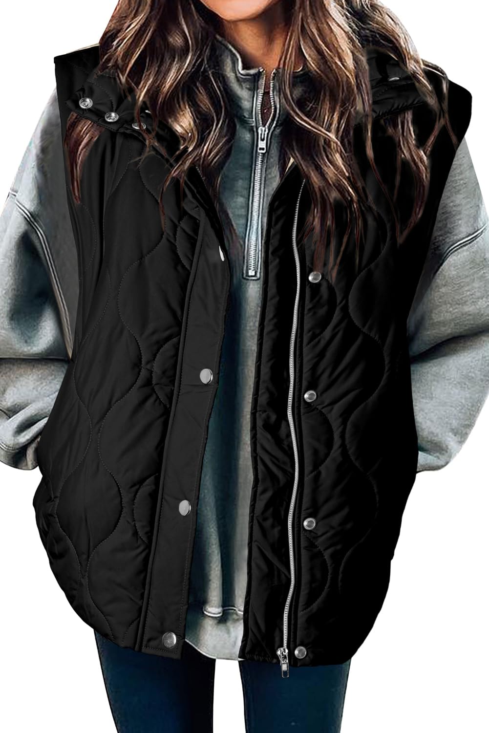 EVALESS Womens Lightweight Cropped Puffer Vest Quilted Sleeveless Jackets