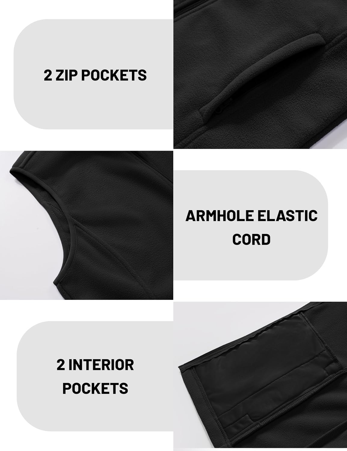 MAGCOMSEN Women's Fleece Vest Outerwear Sleeveless Lightweight Zip Jackets Warm Soft Vests with Zipper Pockets