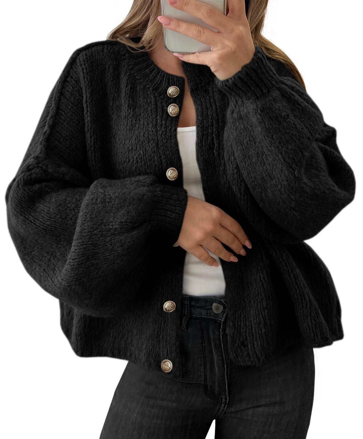 Saodimallsu Womens Oversized Cardigans Long Sleeve Chunky Sweater Coats