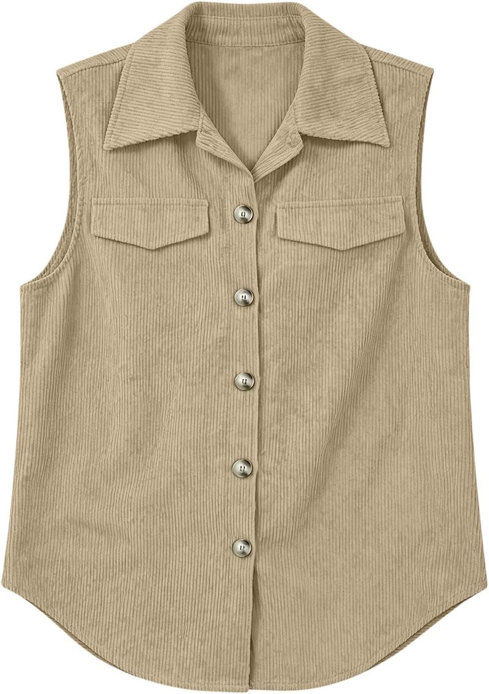 Corduroy Vest Women Lightweight Sleeveless Corduroy Jacket