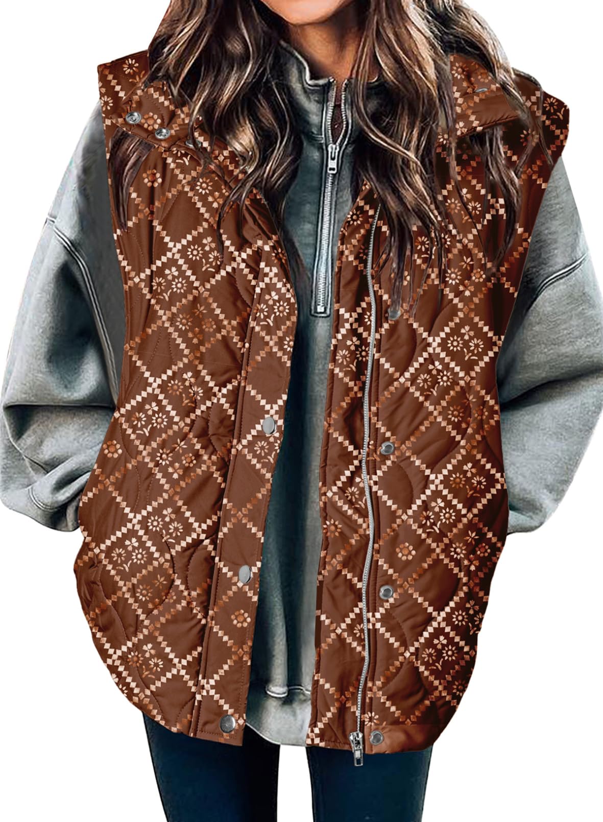 EVALESS Womens Lightweight Cropped Puffer Vest Quilted Sleeveless Jackets