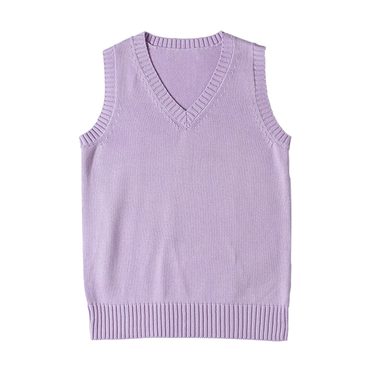 ZUEVI Women's Sweater Vest Classic V Neck Uniform Pullover Knitwear Tops