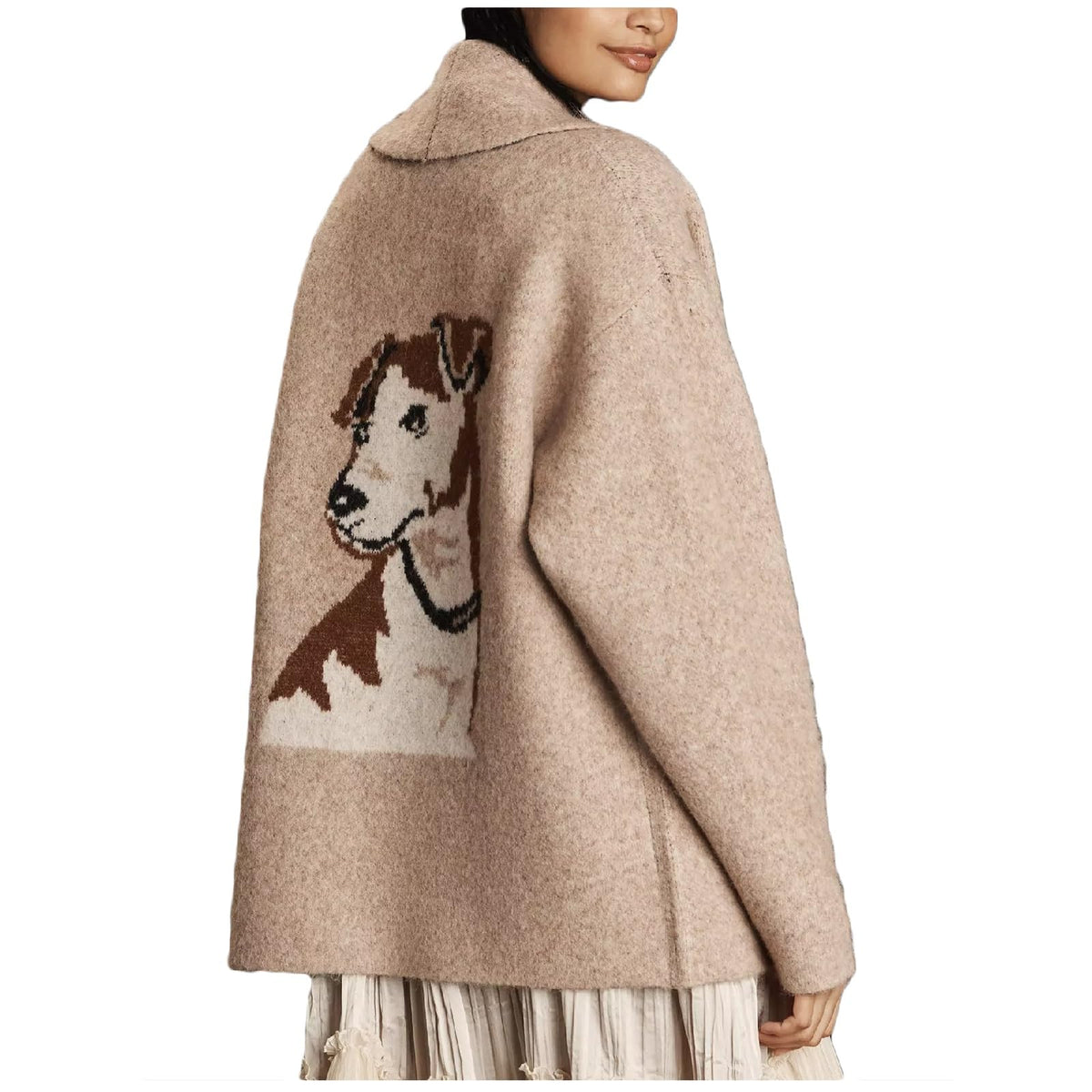 Women Graphic Knit Sweater Cardigan Long Sleeve Button Down Chunky Knitwear