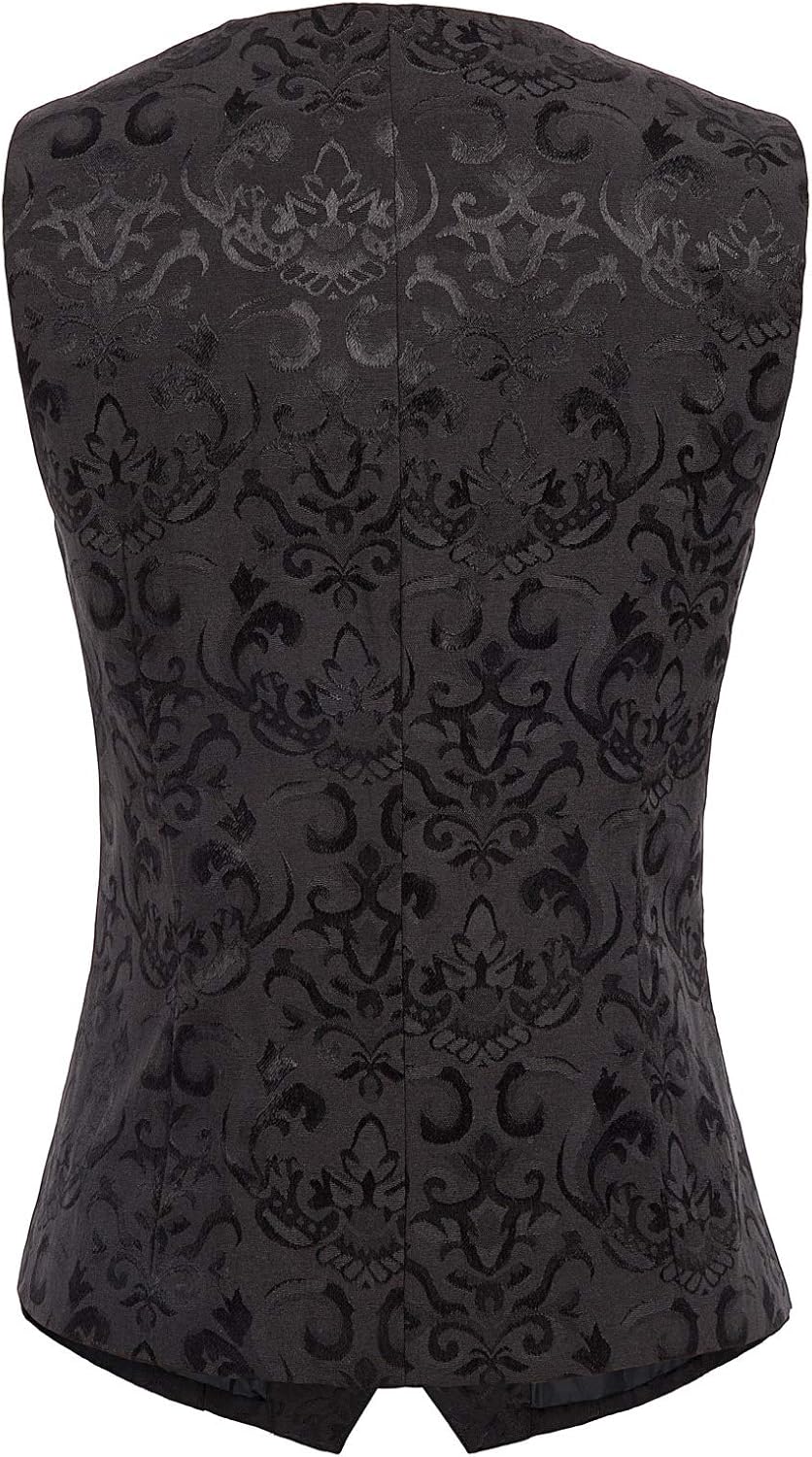 GRACE KARIN Womens Waistcoat Vest Vintage Steampunk Dress Jacquard Jacket
