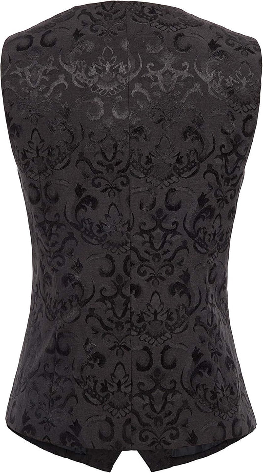 GRACE KARIN Womens Waistcoat Vest Vintage Steampunk Dress Jacquard Jacket