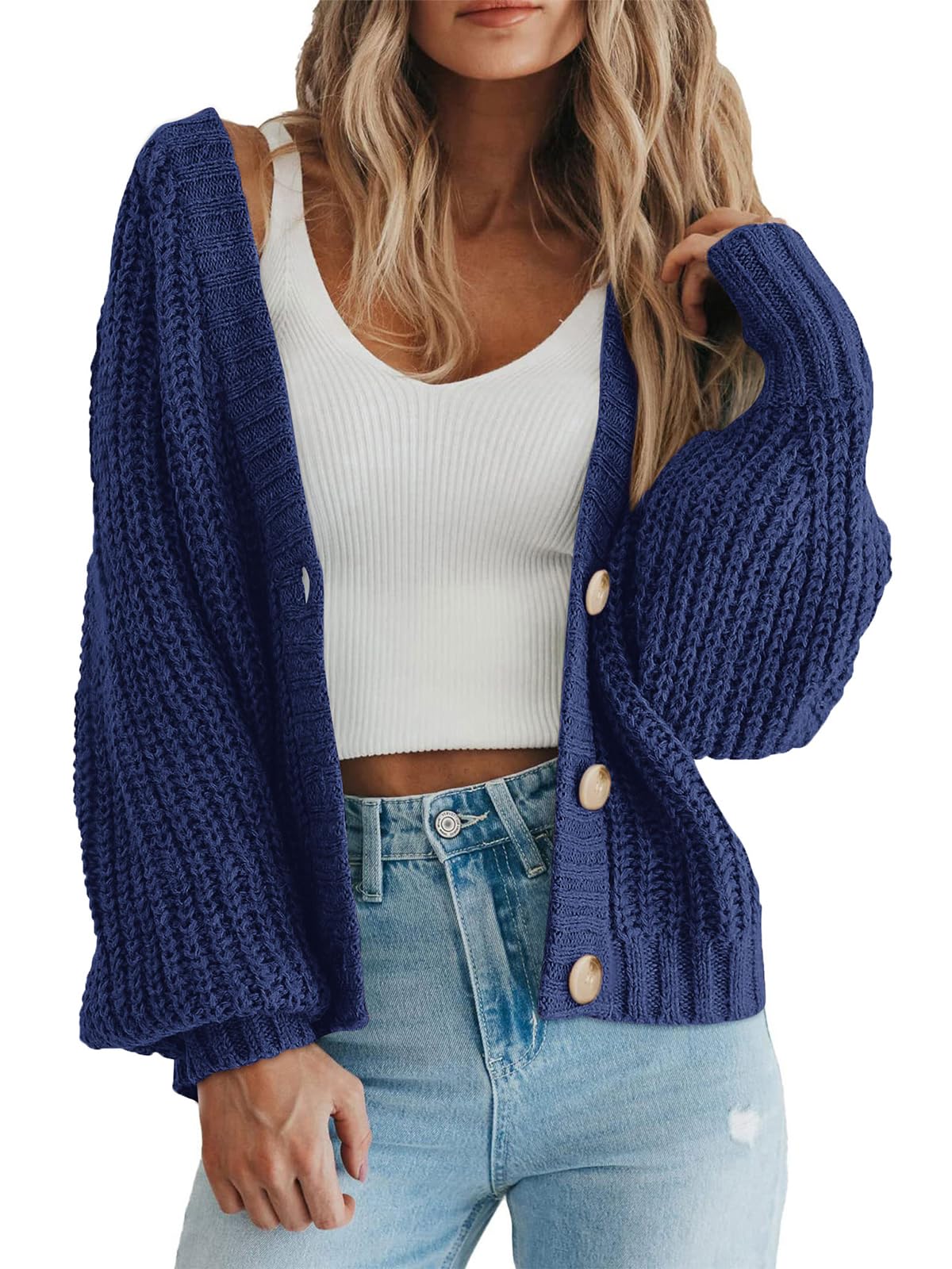 PRETTYGARDEN Women's Chunky Knit Open Front Cardigan Sweaters Fall Outfits