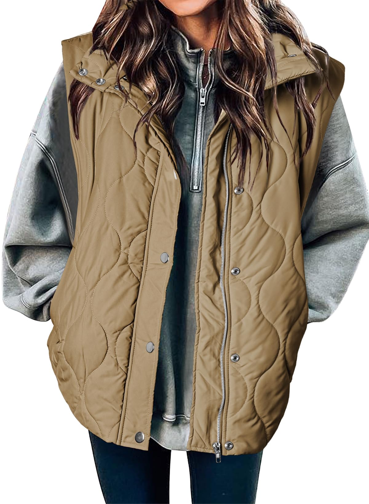 EVALESS Womens Lightweight Cropped Puffer Vest Quilted Sleeveless Jackets