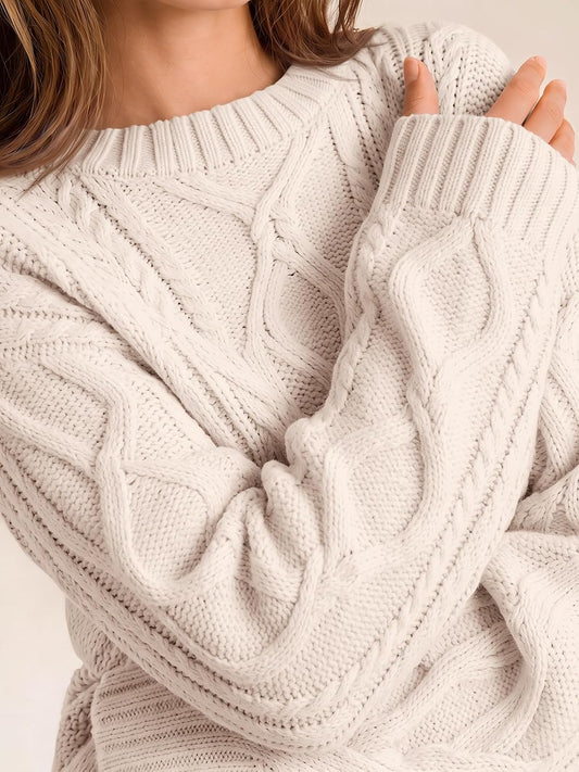 Trendy Queen Women's Oversized Cable Knit Sweaters 2026 Fall Outfits
