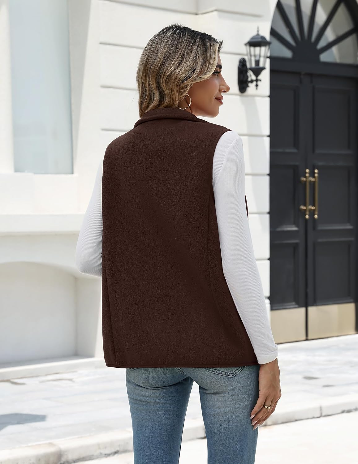 Zeagoo Womens Outerwear Vests With Pockets Zipper Sleeveless Fleece Jackets
