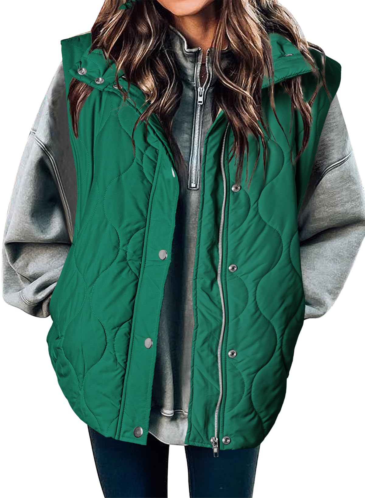 EVALESS Womens Lightweight Cropped Puffer Vest Quilted Sleeveless Jackets