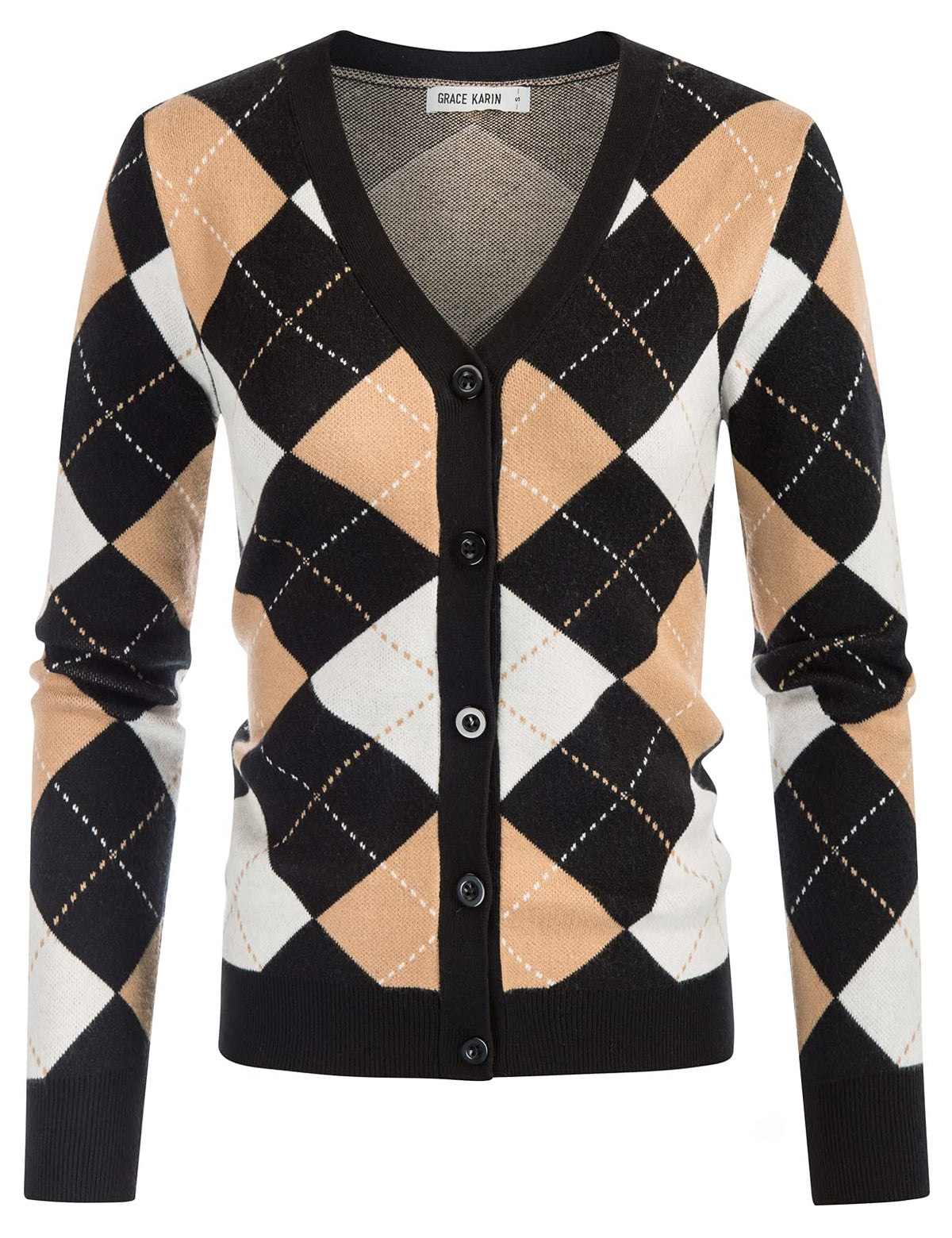 GRACE KARIN Cardigan Sweaters for Women Fall Argyle Sweater Preppy Clothes