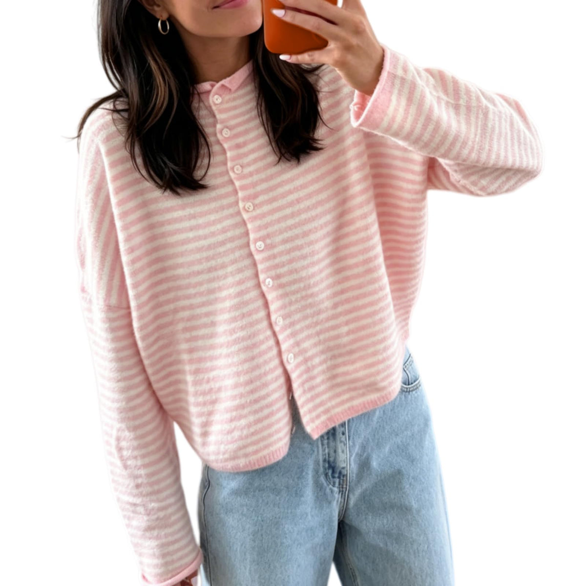 Women Knit Cardigan Sweaters Long Sleeve Button Down Loose Top