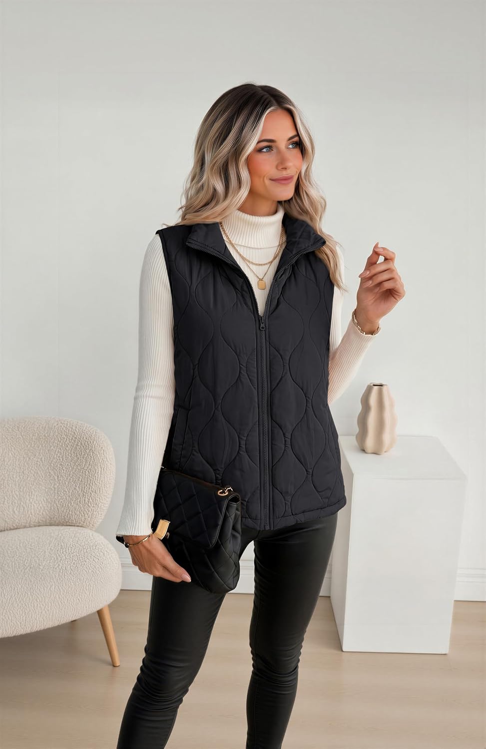 Zeagoo Womens Puffer Vest Lightweight Quilted Coat Sleeveless Jackets