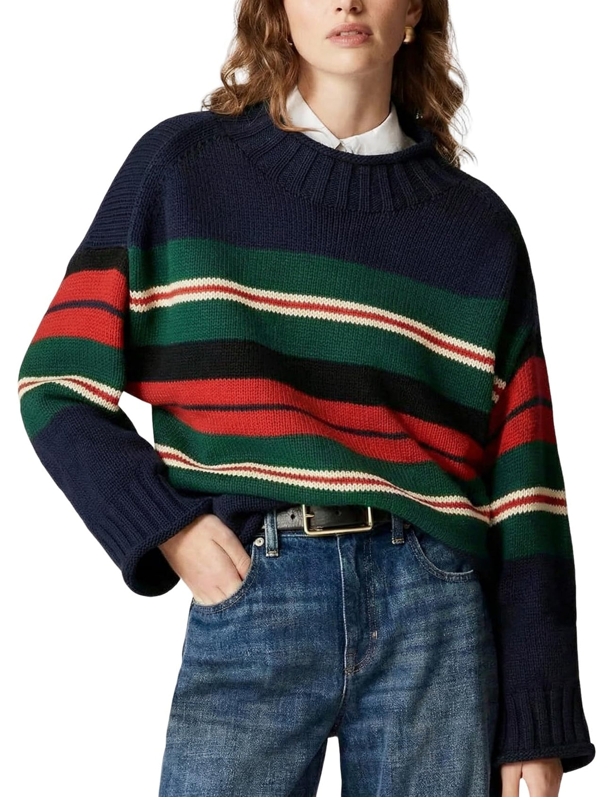 Wyeysyt Womens Oversized Rollneck Sweater Chunky Sweater