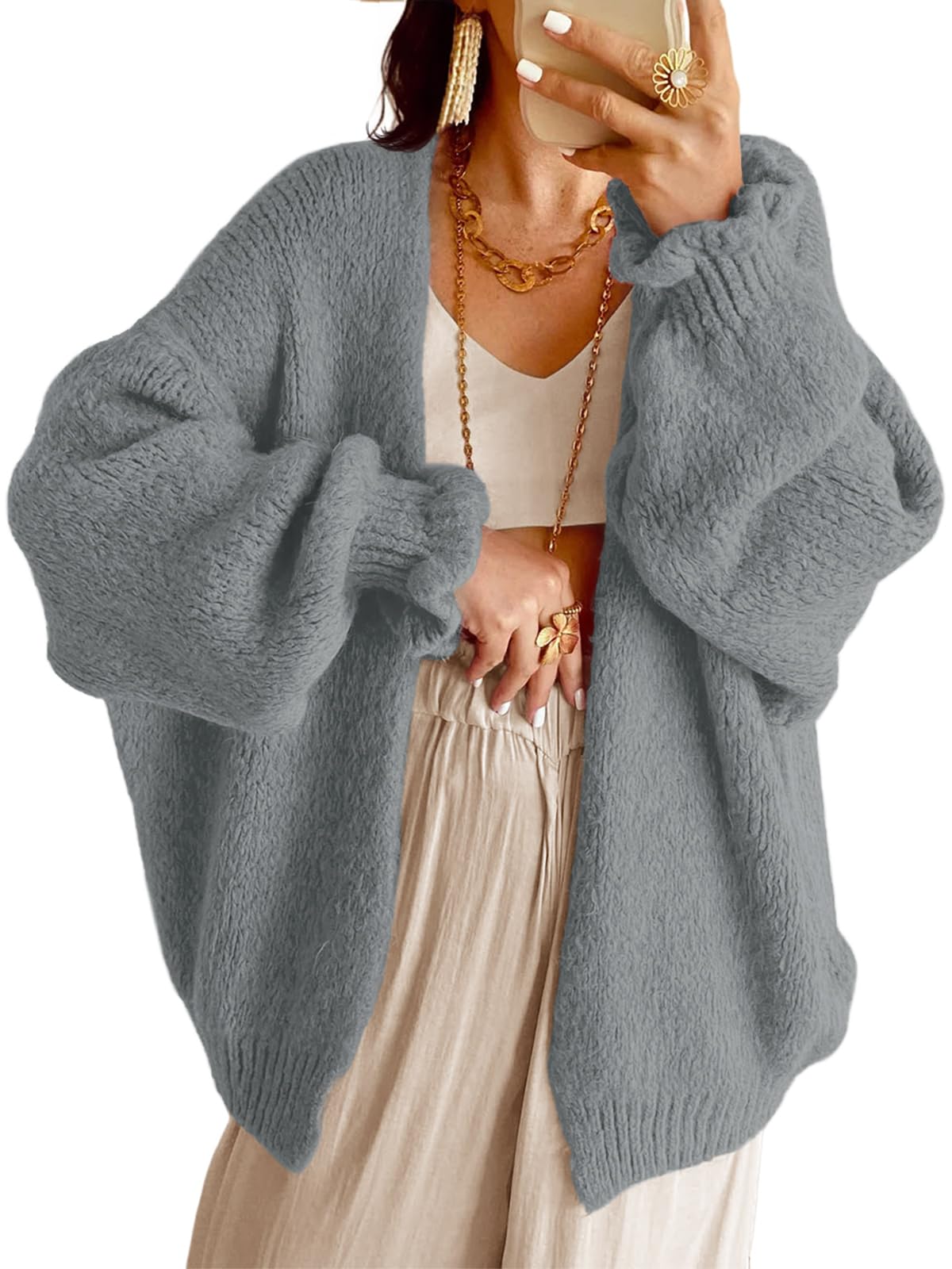 Saodimallsu Womens Oversized Cardigan Sweaters Fall Chunky Long Cardigans