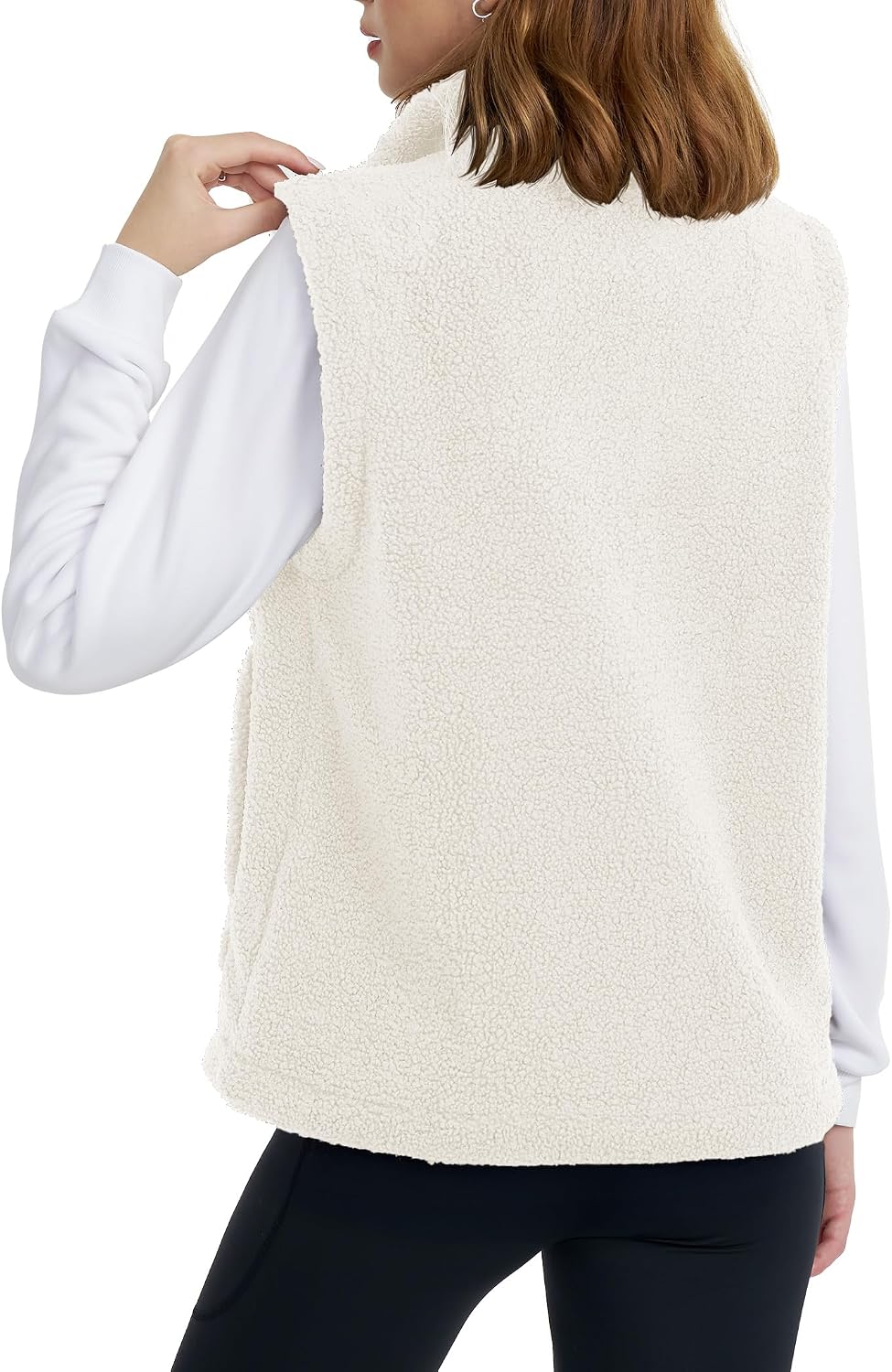 YUCOLEN Sherpa Vest for Women Sleeveless Fleece Fuzzy Zip Up Jackets Winter