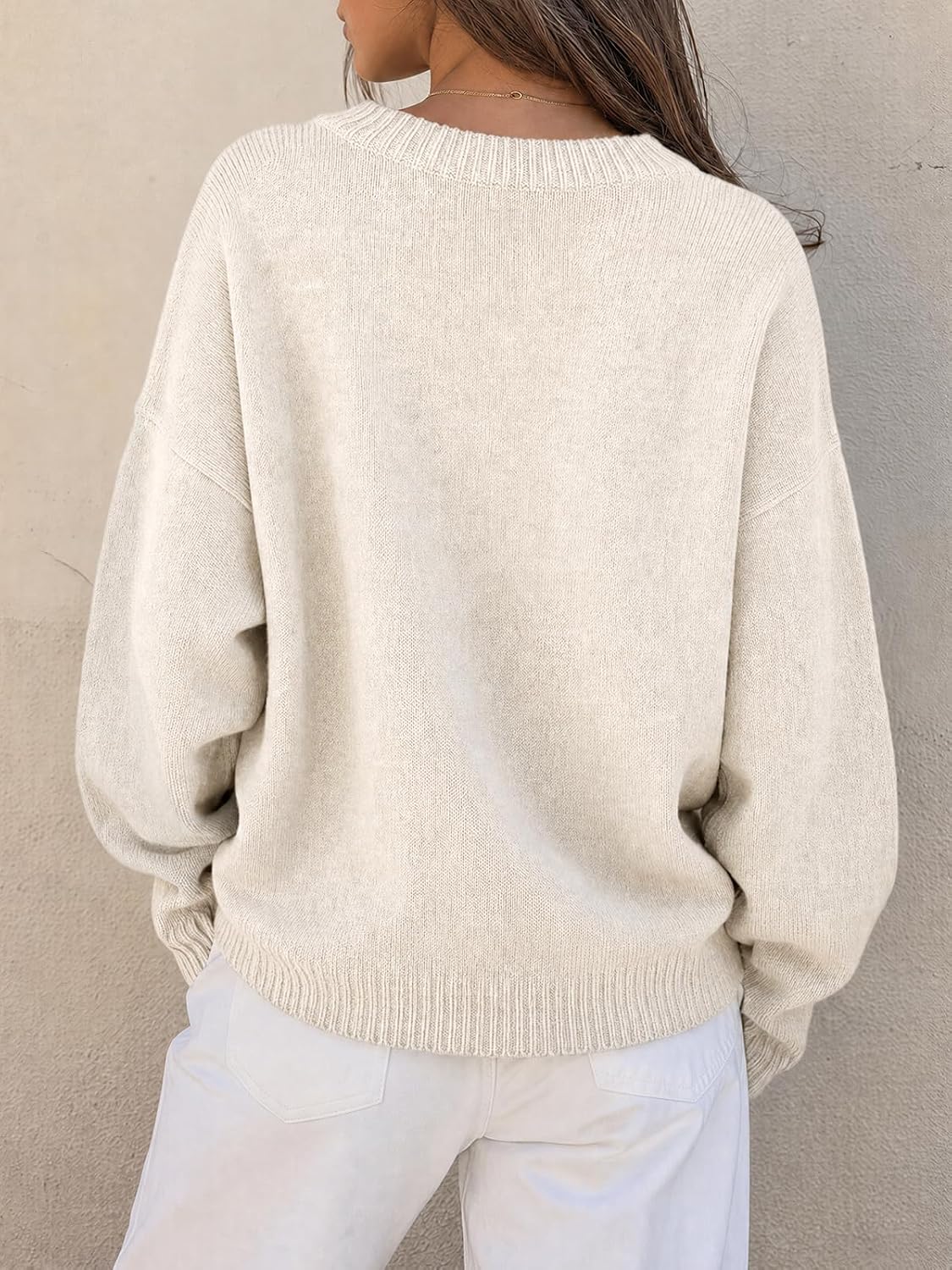 Flowyair Womens Fish Graphic Sweater Long Sleeve Knit Crew Neck Pullover