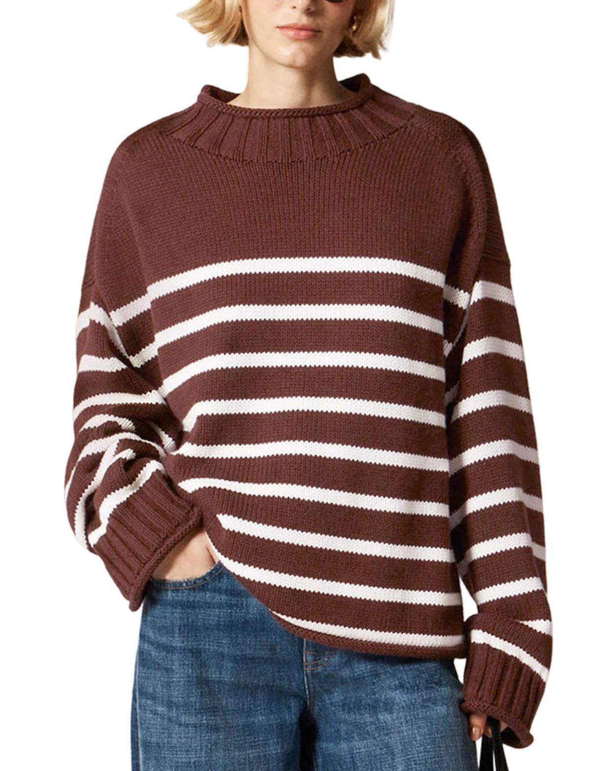 Yimoon Womens Rollneck Sweater Oversized Cotton Sweater 2026