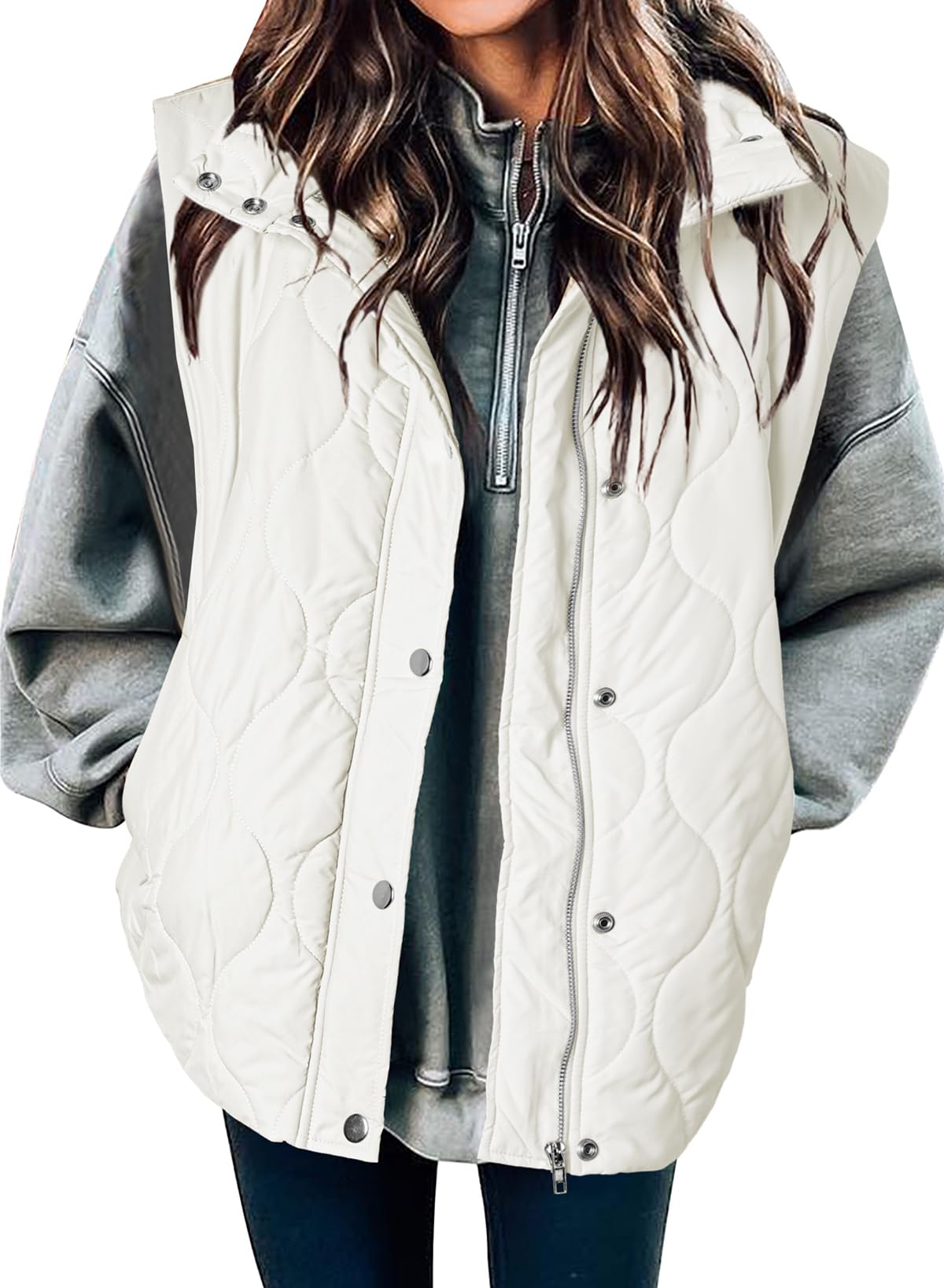 EVALESS Womens Lightweight Cropped Puffer Vest Quilted Sleeveless Jackets