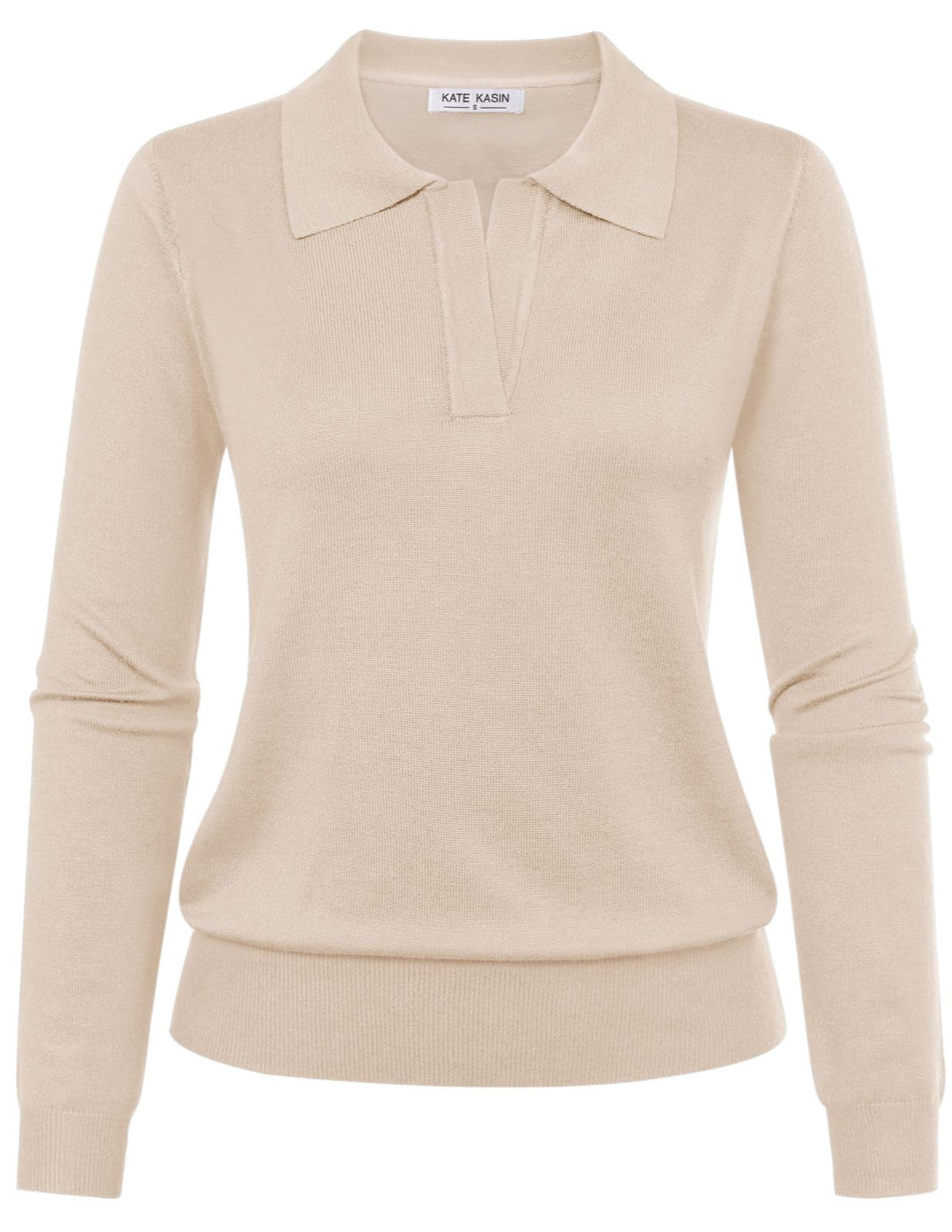 Women's Long Sleeve Classic V Neck Casual Fall Winter Polo Sweater Tops